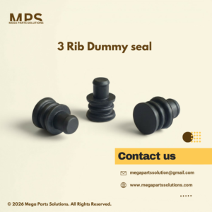 Black 3 Rib Silicone Dummy Seal for Automotive Connectors