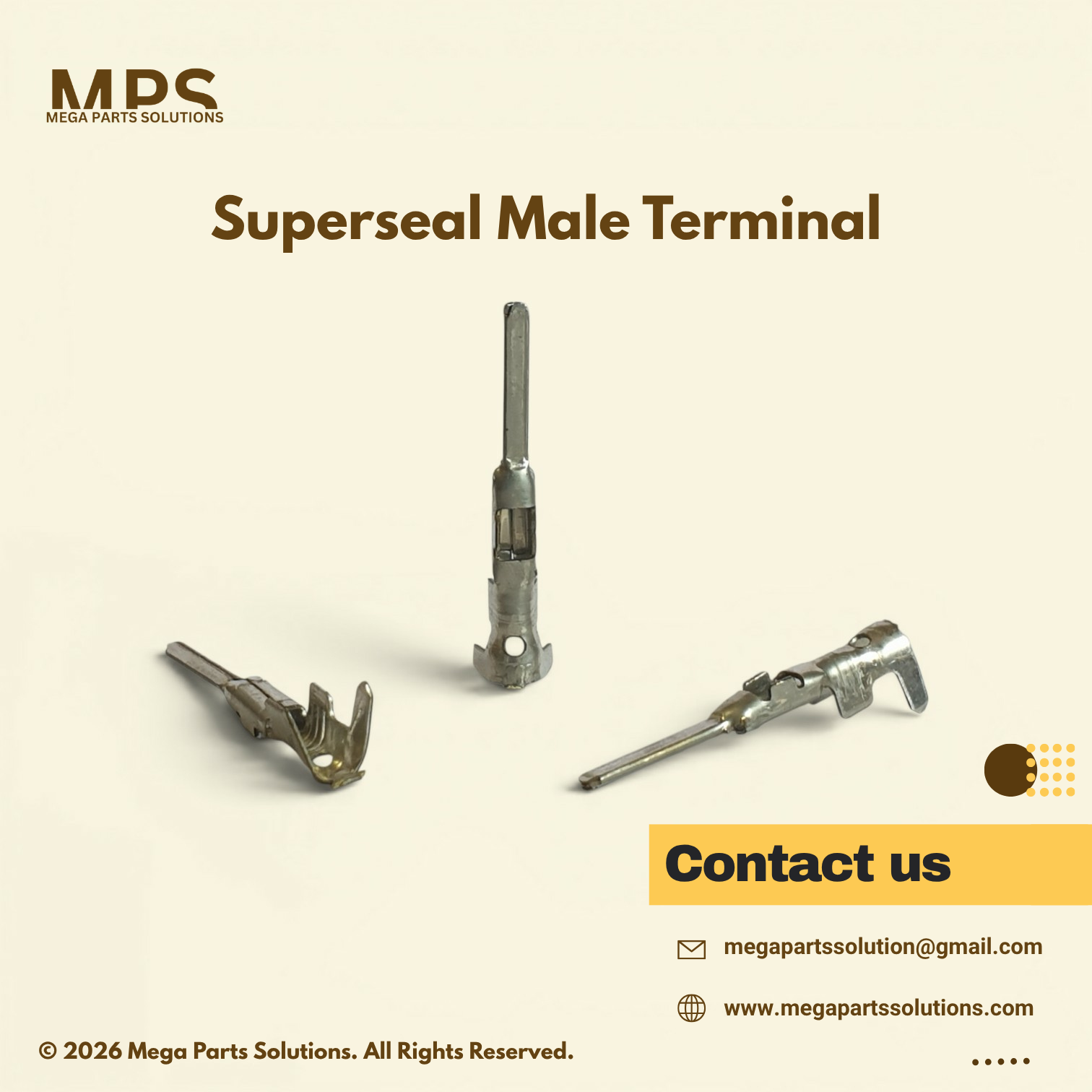 AMP Superseal 1.5 Series Male Terminal Tin Plated Crimp Contact for Automotive Wiring Harness
